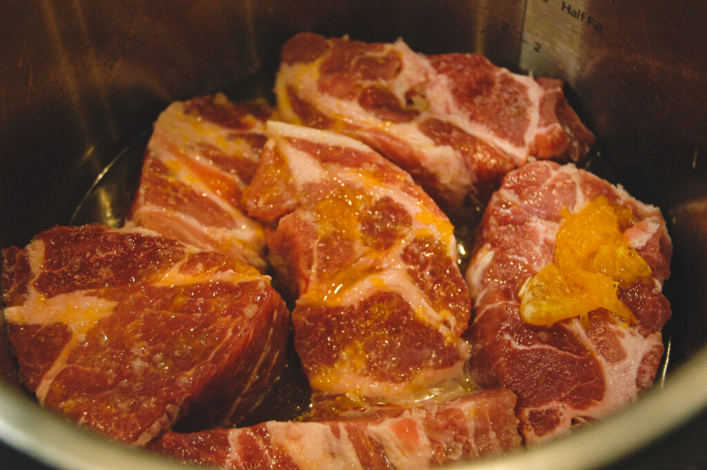 Ingredients going into the instant pot